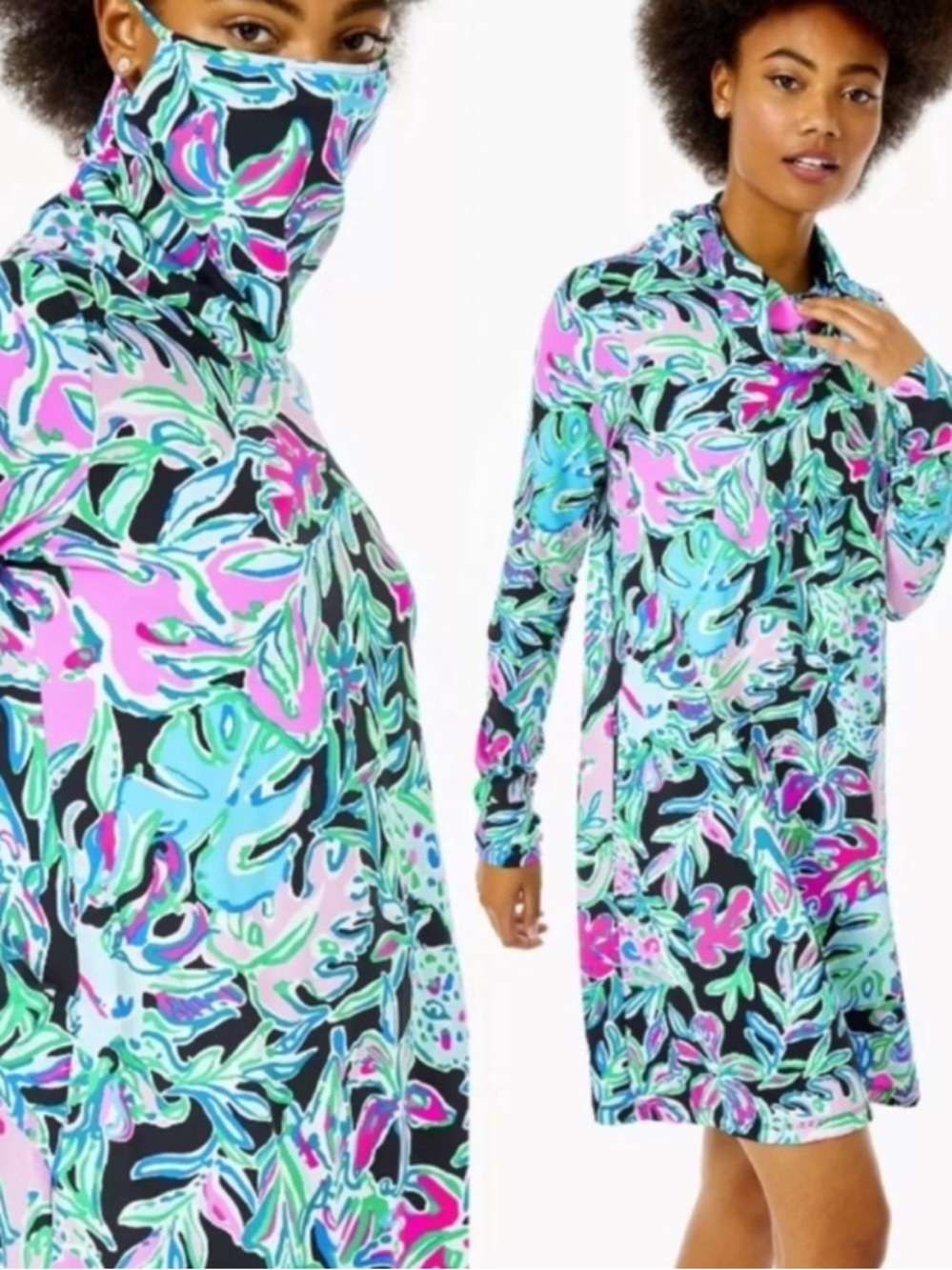 Lilly Pulitzer UPF 50+ ChillyLilly Lilshield mask Dress Size S